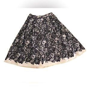 White House Black Market Lace Printed Skirt